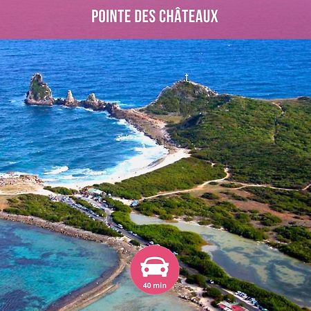 Le Sable Bleu - Evasion Tropicale A Sainte-Anne - Plage 5Min - Piscine - Parking - Logement Climatise - Vue Sur Les Palmiers - Parfait Pour Sejours En Famille Ou Entre Amis Экстерьер фото