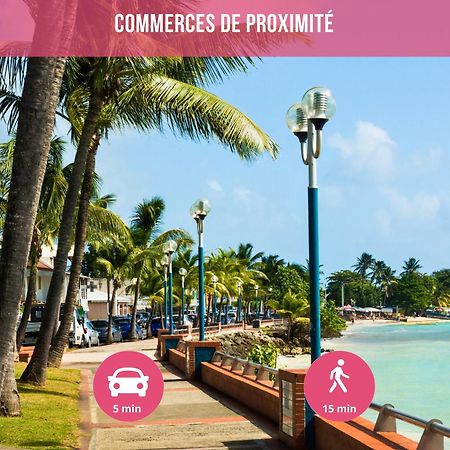 Le Sable Bleu - Evasion Tropicale A Sainte-Anne - Plage 5Min - Piscine - Parking - Logement Climatise - Vue Sur Les Palmiers - Parfait Pour Sejours En Famille Ou Entre Amis Экстерьер фото