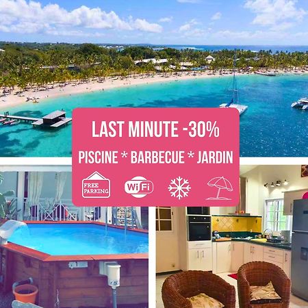 Le Sable Bleu - Evasion Tropicale A Sainte-Anne - Plage 5Min - Piscine - Parking - Logement Climatise - Vue Sur Les Palmiers - Parfait Pour Sejours En Famille Ou Entre Amis Экстерьер фото